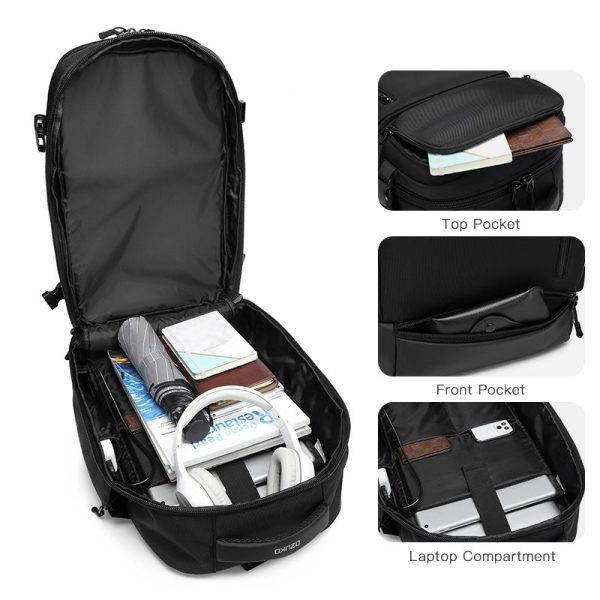 Ozuko 9409 Backpack Αδιάβροχο 23.5lt Μαύρο - Image 2