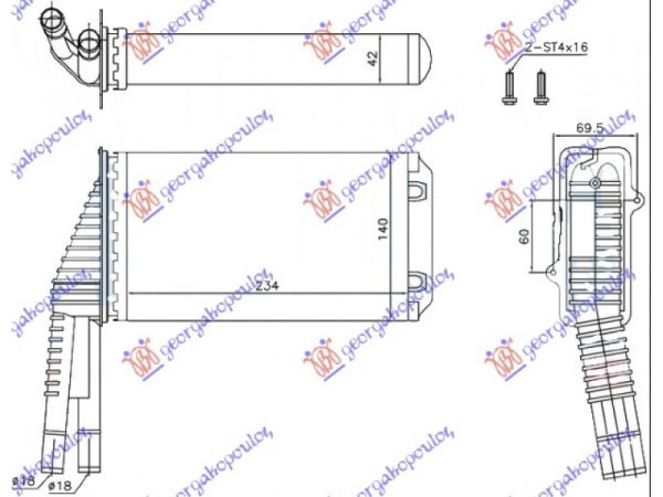 Ψυγειο Καλοριφερ -AC (M) (235x140x42) Citroen C1 06-12 - 027706510