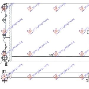 Ψυγειο Νερου 1.6 16v Twinspark 05- (580x410x34) Alfa Romeo 147 00-10    019406330