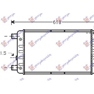 Ψυγειο Νερου 0.9-1.1 +/-A/C (450×240) Με Βαλβιδα (VAL.CLASSIC) Fiat Cinquecento 93-98    039706305