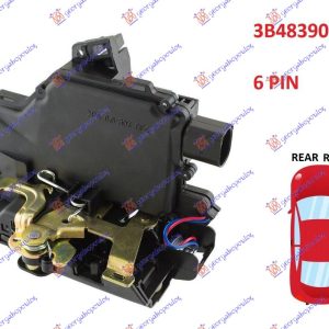 ΚΛΕΙΔΑΡΙΑ ΠΟΡΤΑΣ ΠΙΣΩ ΗΛΕΚΤΡΟΜΑΓΝΗΤΙΚΗ (6pins) (Α ΠΟΙΟΤΗΤΑ) ΔΕ VW GOLF IV 98-04 013607241