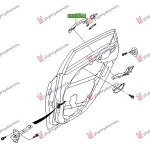 ΧΕΡΟΥΛΙ ΠΟΡΤΑΣ ΠΙΣΩ ΕΞΩ ΒΑΦΟΜΕΝΟ ΑΡ HYUNDAI i30 5D 12-14 368207852