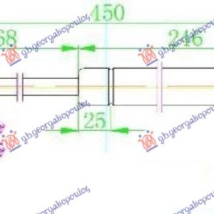 ΑΜΟΡΤΙΣΕΡ ΜΠΑΓΚΑΖ (450L-535N) VW GOLF V 04-08 036108305