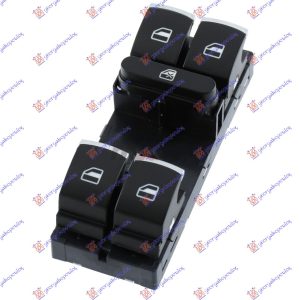 ΔΙΑΚΟΠΤΗΣ ΠΑΡΑΘΥΡΟΥ ΕΜΠΡΟΣ (Τετραπλός) (10pin) (Χρώμιο/Μαύρο) ΑΡ VW GOLF VI 08-13 066007177